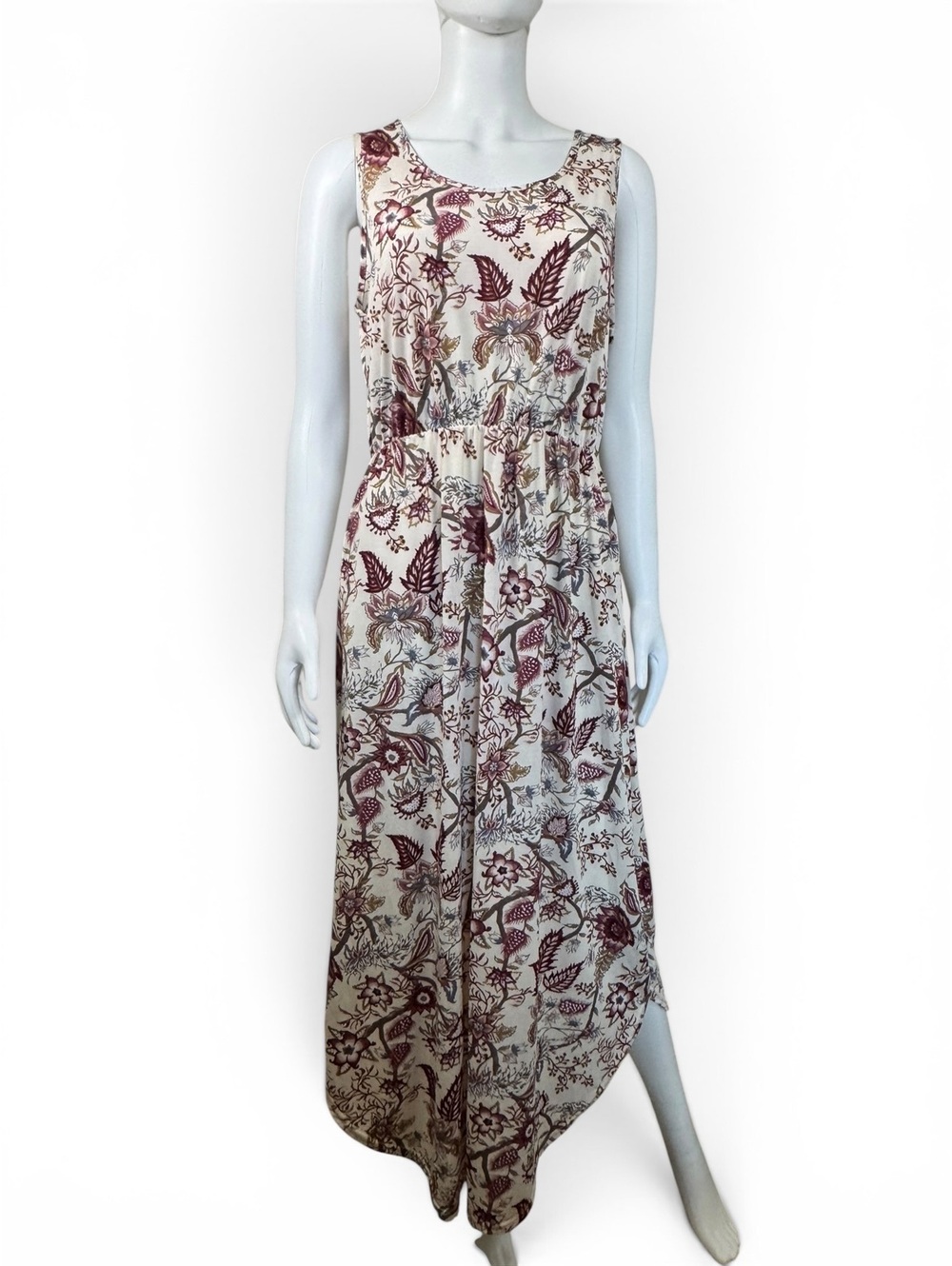 Vintage Lildy Paisley Floral Maxi Dress Size L-XL Cottage Core Pretty Casual